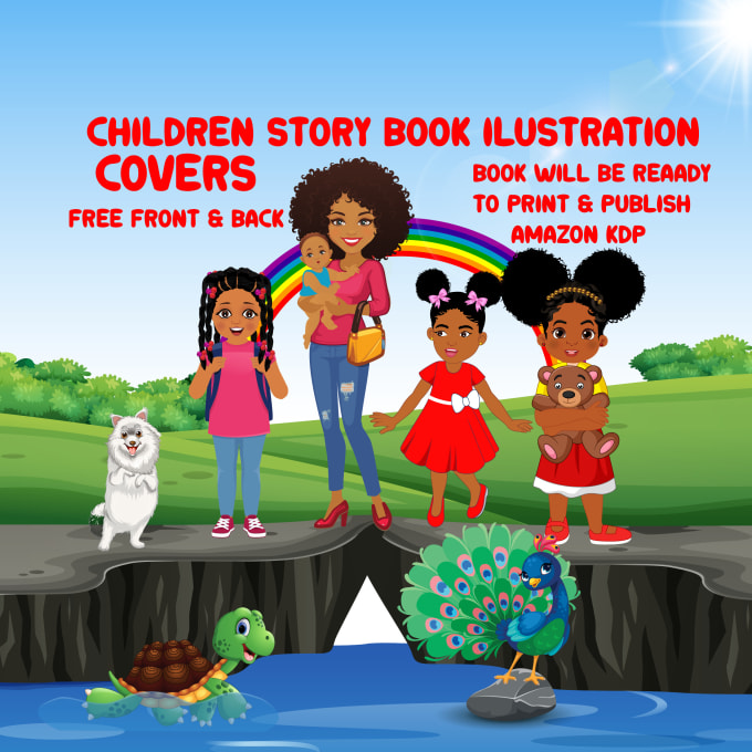 Gig Preview - Design african american children story book illustration children book cover