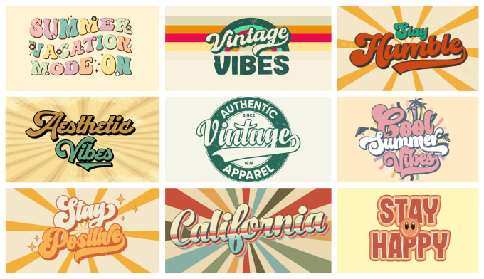 Gig Preview - Design custom hand lettering, typography font logo, retro vintage t shirt