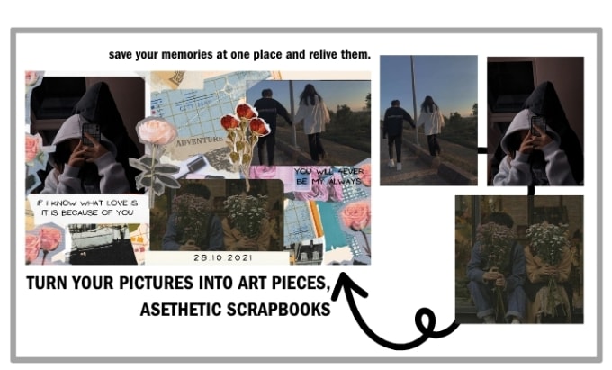 Gig Preview - Transform your photos into aesthetic scrapbooks