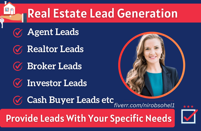 Gig Preview - Do real estate agent, realtor, broker, investor email list leads