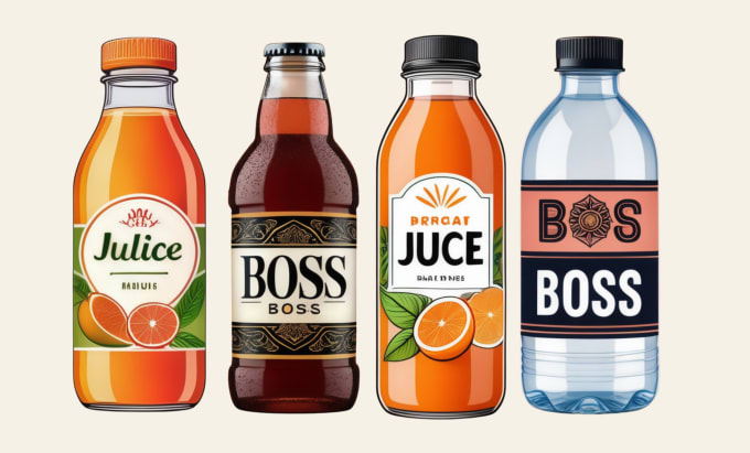 Gig Preview - Juice liquid, beverage and water label design