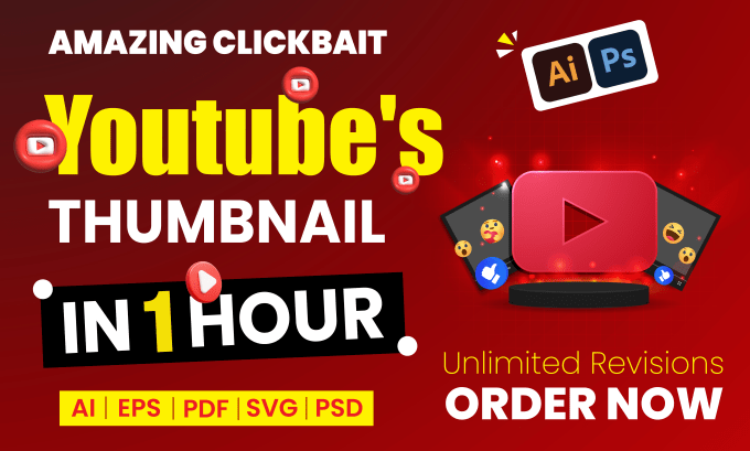 Gig Preview - Create an amazing clickbait youtube thumbnail design