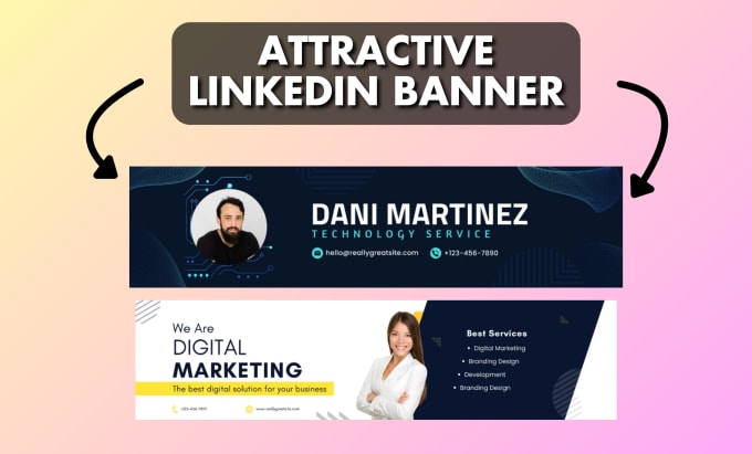 Gig Preview - Design a professional and attractive linkedin banner