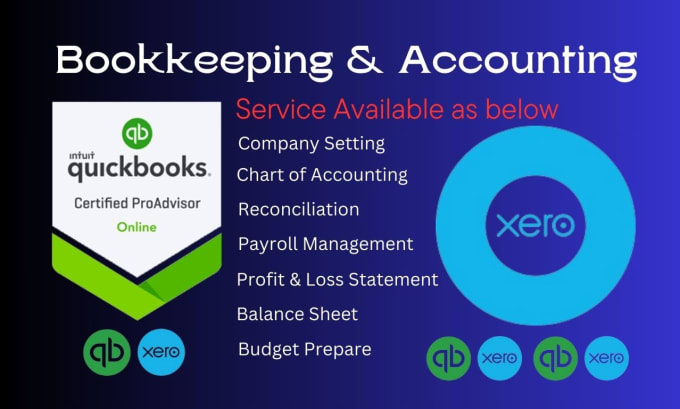 Gig Preview - Do bookkeeping and accounting, reconciliation in quickbooks and xero online