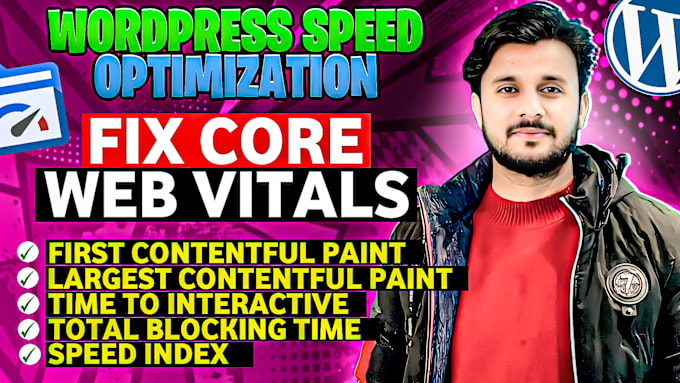 Gig Preview - Optimize website speed onpage technical SEO service wordpress wix squarepsace