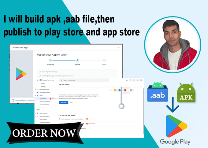 Gig Preview - Build apk ,aab file,then publish to play store and app store