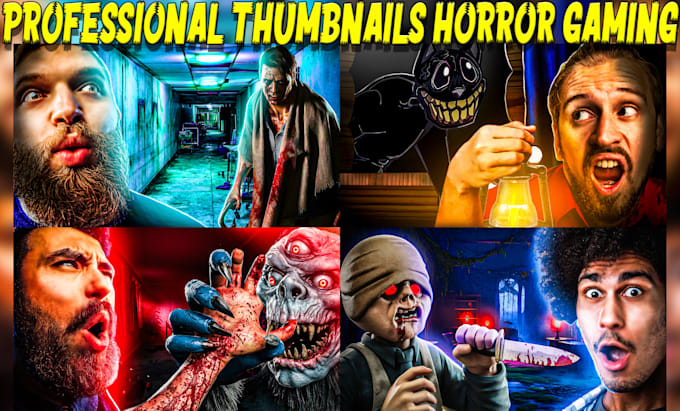 Bestseller - make professional thumbnails horror gaming for your youtube