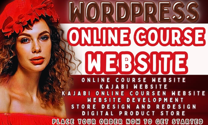 Gig Preview - Wordpress online course website kajabi online course store dropshipping website