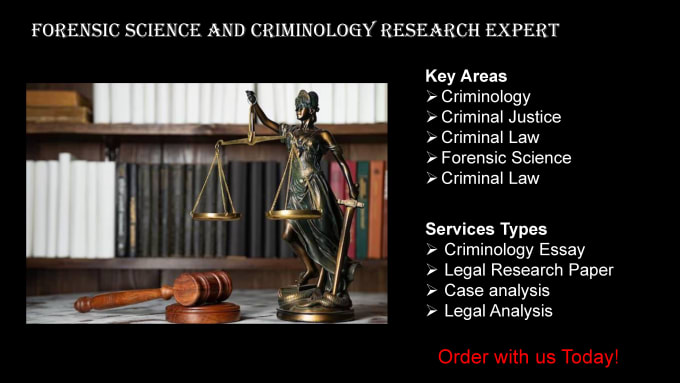 Gig Preview - Write legal research, law, criminology and forensic science tasks