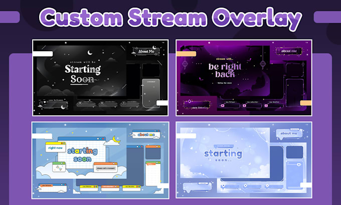 Gig Preview - Create design animated cute stream overlay