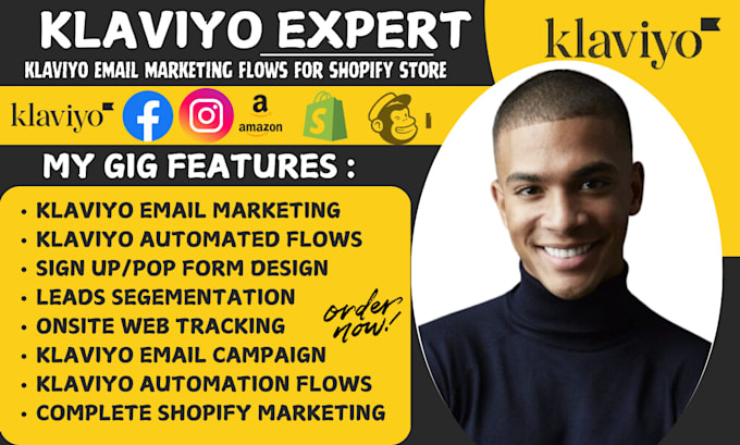 Gig Preview - Setup klaviyo email flows, klaviyo ecommerce email marketing tiktok shop