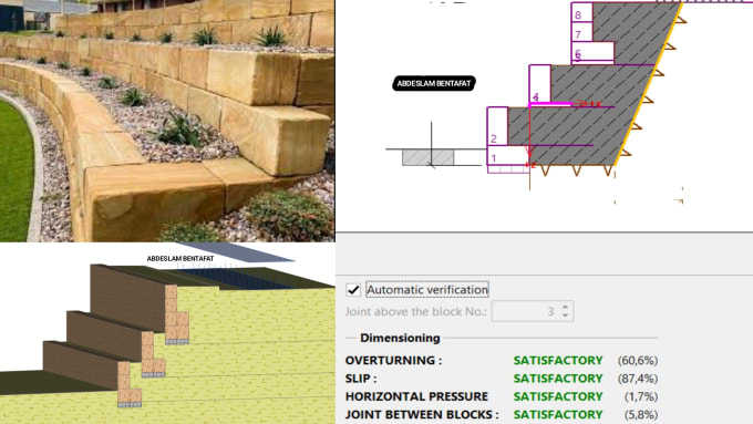 Gig Preview - Design retaining wall, keystone, mse, and gabion for you