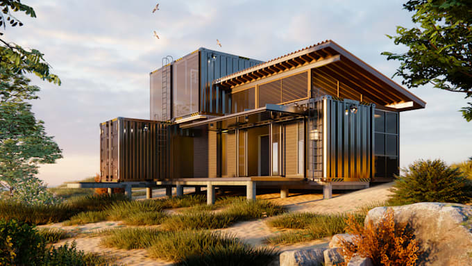 Gig Preview - Turn your container into a modern home with my 3d rendering