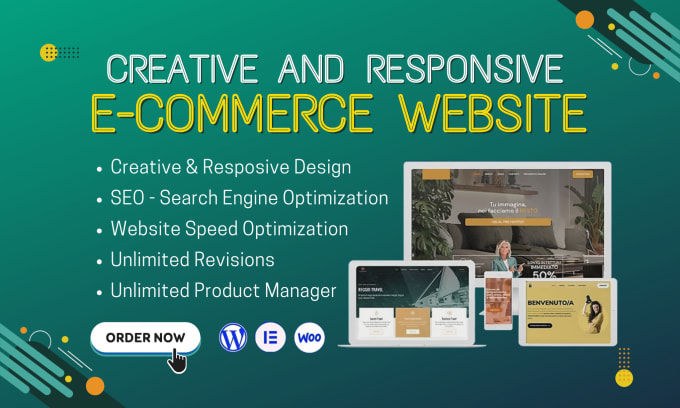 Gig Preview - Make e commerce website like amazon ebay with woocommerce