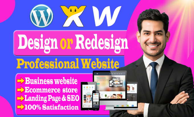 Gig Preview - Design, develop and redesign webflow wix wordpress website expert