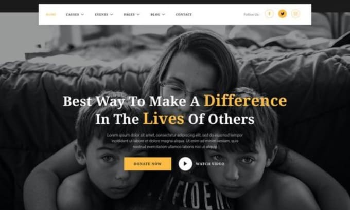 Bestseller - design charity website non profit website donation fundraising ngo website wix