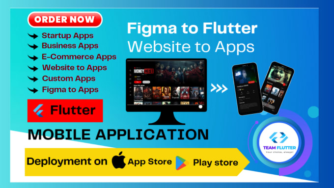 Gig Preview - Create android app, ios app, figma to app, website to app in flutter