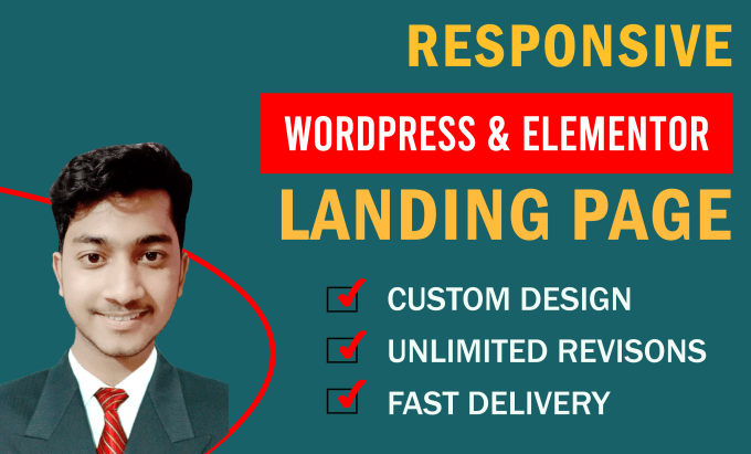 Gig Preview - Build wordpress elementor pro landing page design