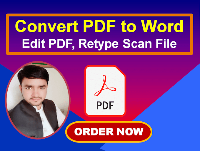 Gig Preview - Convert PDF to word, excel, data entry, typing, PDF fillable form