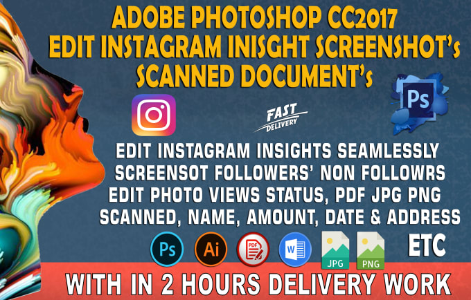 Gig Preview - Edit instagram screenshot insights change replace text image