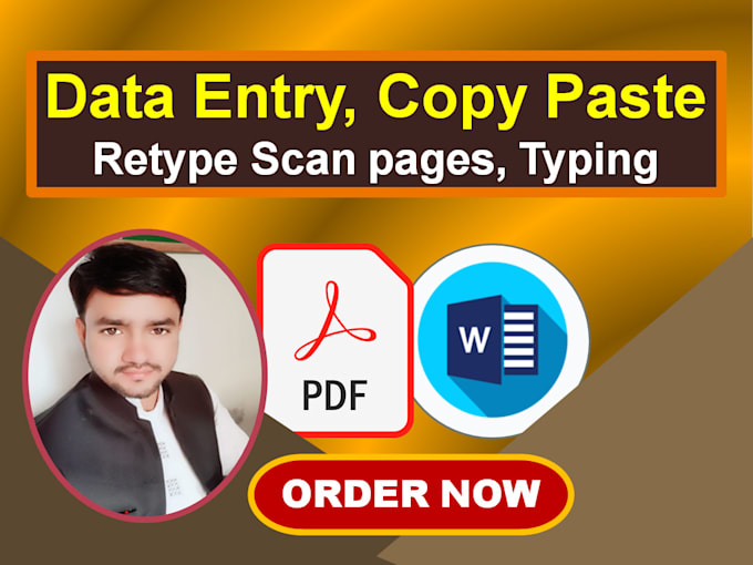 Gig Preview - Do fast data entry typing work job, copy paste, retype scan PDF