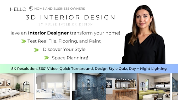 Gig Preview - Use 3d interior design to transform a home or business