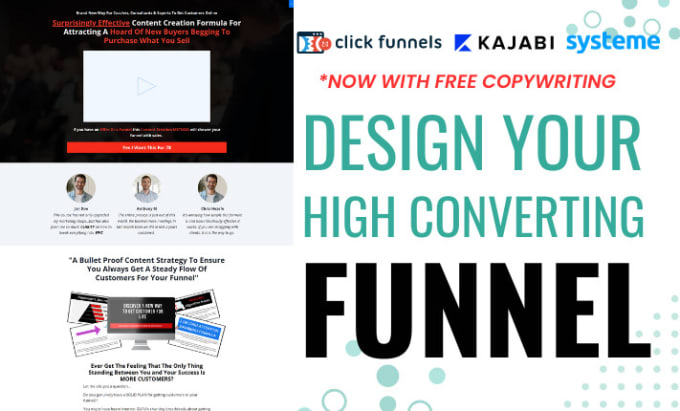 Gig Preview - Design your funnel in clickfunnel, kajabi, systeme io