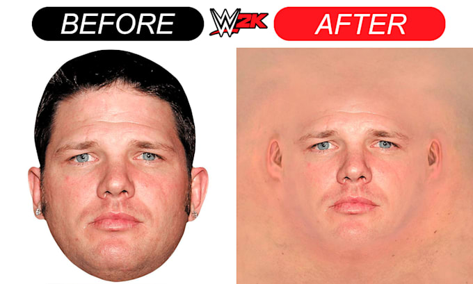 Gig Preview - Create a wwe 2k face texture and portrait render for your caw