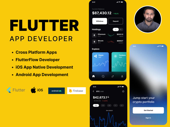 Gig Preview - Be mobile app developer, android and iphone app developer, flutter app developer