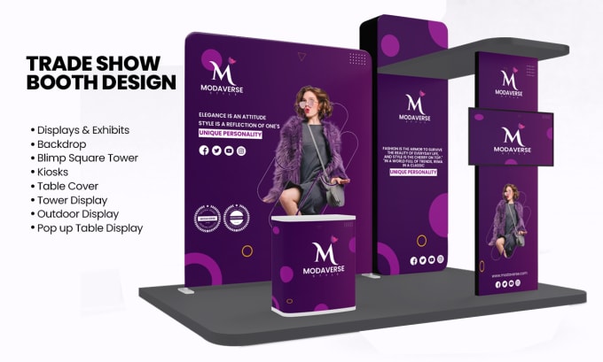 Gig Preview - Design trade show booth and backdrop for your exhibition