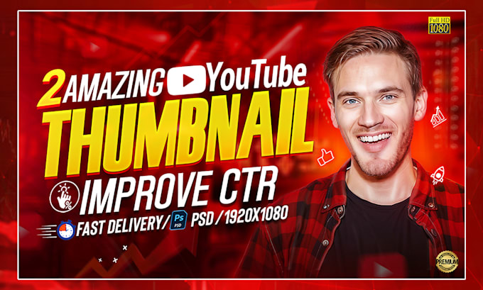 Gig Preview - Design an 2 attractive and eye catchy youtube thumbnails