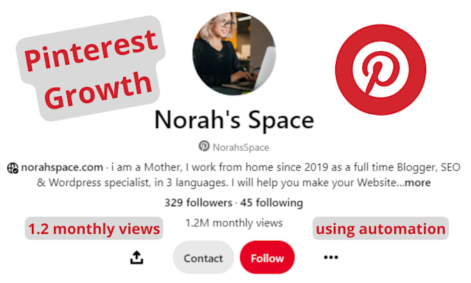 Gig Preview - Increase your pinterest account monthly views by automation