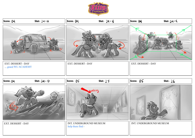 Gig Preview - Do storyboards and animatic for animation