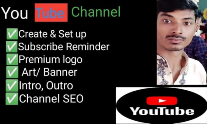 Gig Preview - Create youtube channel with logo,art,SEO,inter and outer