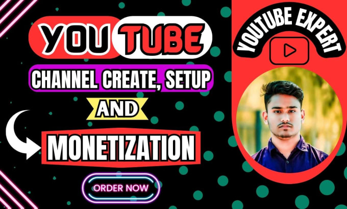 Gig Preview - Do youtube channel create and setup with monetize for you