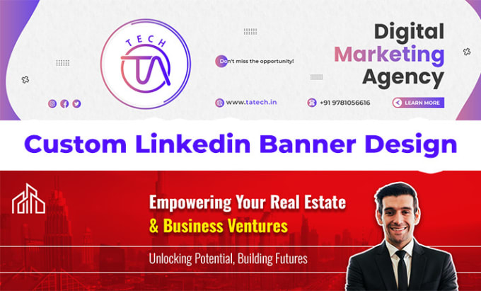 Gig Preview - Custom linkedin cover designs for business pages and profiles