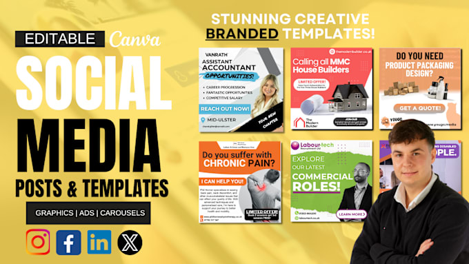 Gig Preview - Design stunning social media templates, branded ads and posts