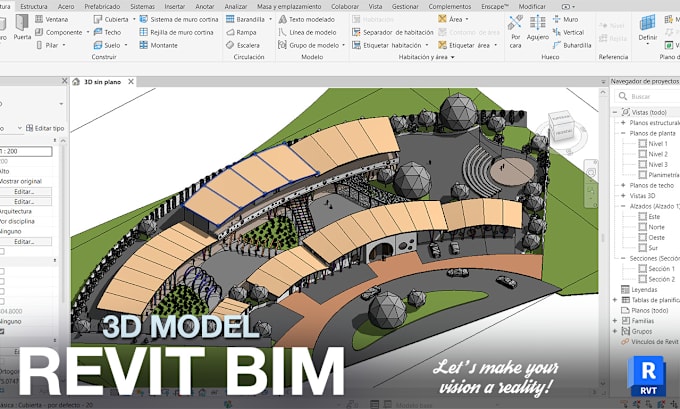 Gig Preview - Crearé un modelo 3d en revit según tus dibujos