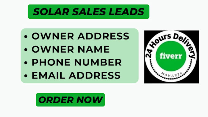 Gig Preview - Provide solar leads and home owner leads