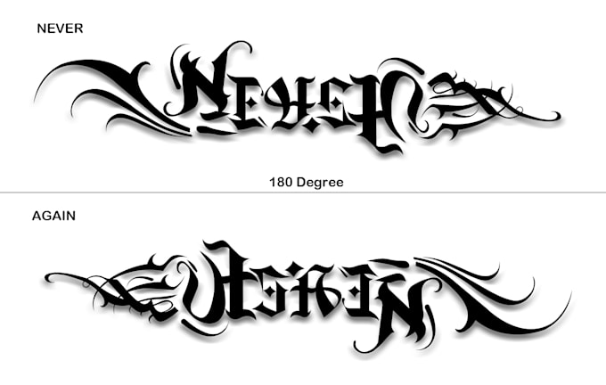 Gig Preview - Design custom ambigram tattoo or logo in illustrator