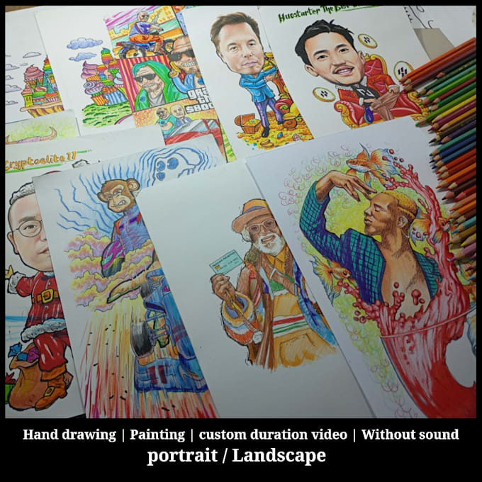 Gig Preview - Make drawing painting anythink for you free video process