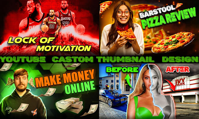 Gig Preview - Create a clickbait youtube castom thumbnail design for you