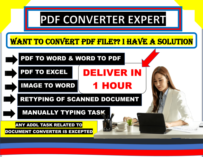 Gig Preview - Convert PDF file to word and excel and rewrite according to your requirements