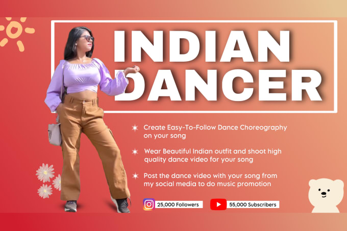 Gig Preview - Dance to your song wearing indian outfit, promote from my social media