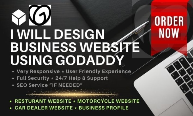 Gig Preview - Design restaurant, car dealer, store, business website using godaddy