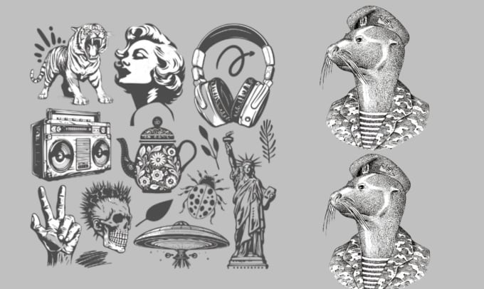 Gig Preview - Create stunning vintage illustrations and retro vintage design