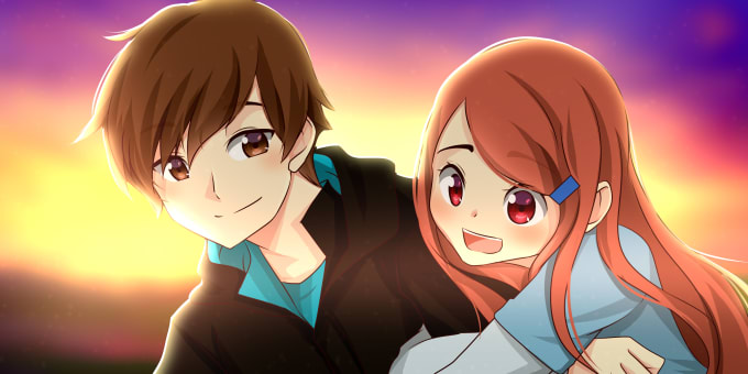 Gig Preview - Draw couple or duo in anime style for you