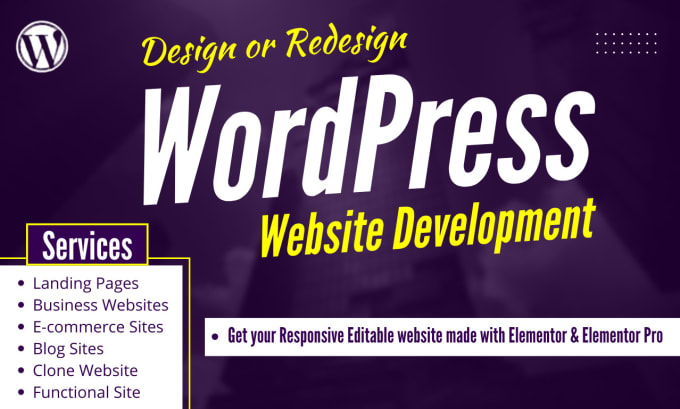 Bestseller - design wordpress and do website development in wordpress with elementor pro