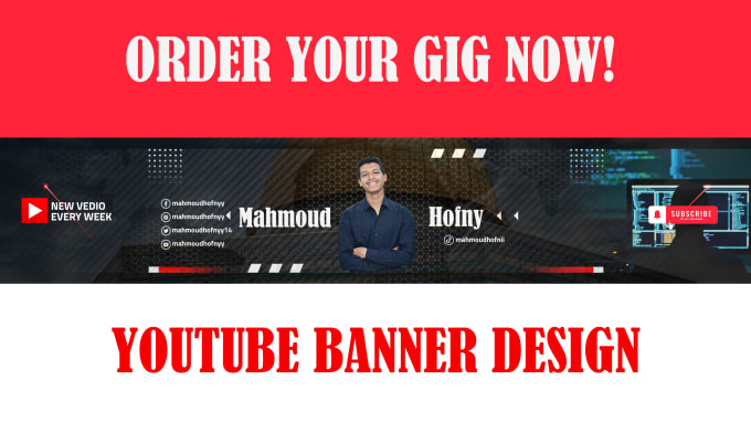 Gig Preview - Design a creative youtube banner in just 1 day