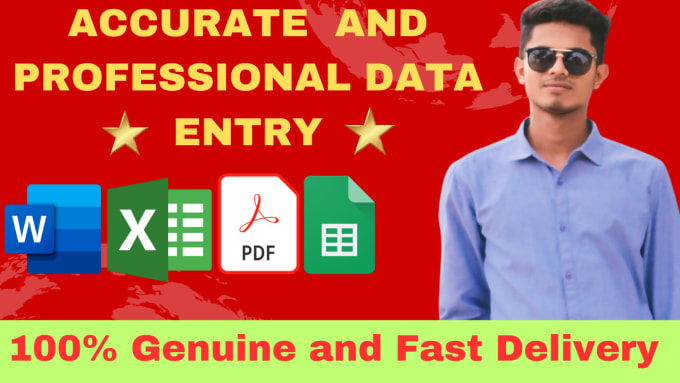 Gig Preview - Do perfect data entry, pdf to excel and word, copy paste within 8 hours